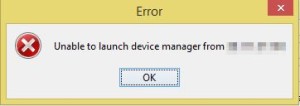 Unable to Launch Device Manager